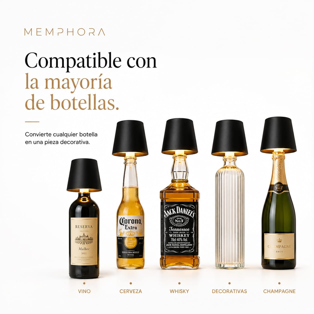 Noir™ Lámpara LED para botellas
