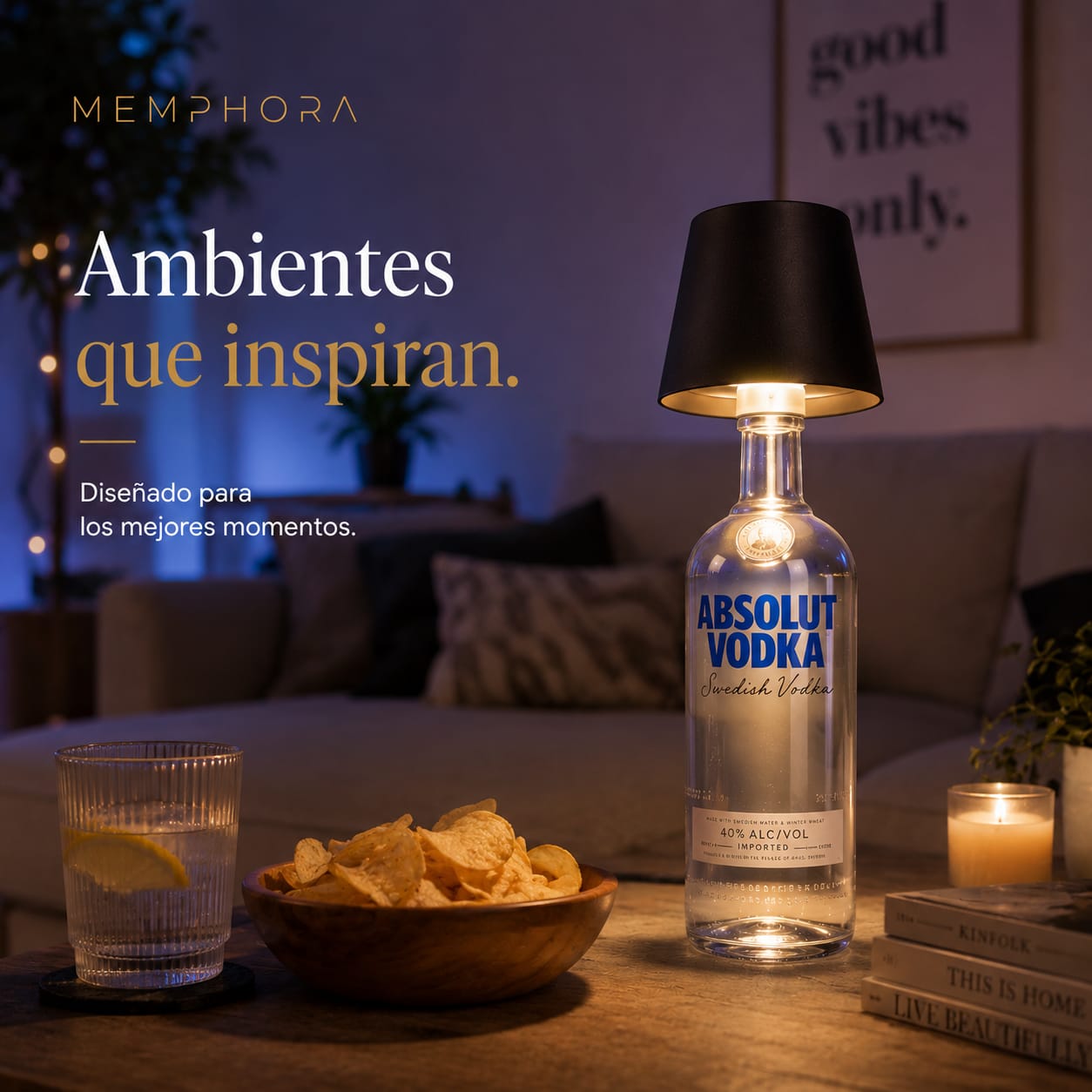 Noir™ Lámpara LED para botellas